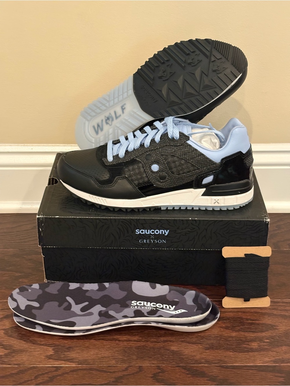 Greyson Clothiers x Saucony Shadow 5000 Golf Shoe Black Houndstooth New - Rare